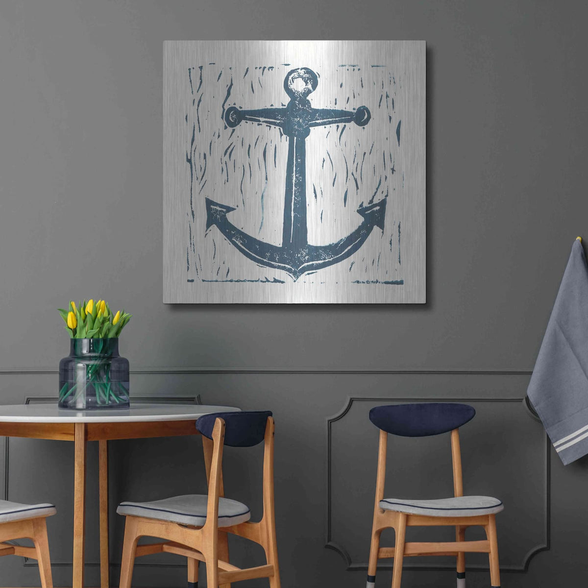 'Nautical Collage on White III' by Courtney Prahl – Metal Wall Art, 36x36 room view