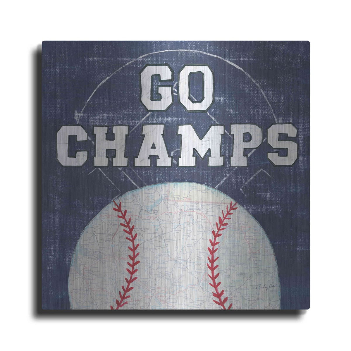 'On the Field III Go Champs' by Courtney Prahl – Metal Wall Art