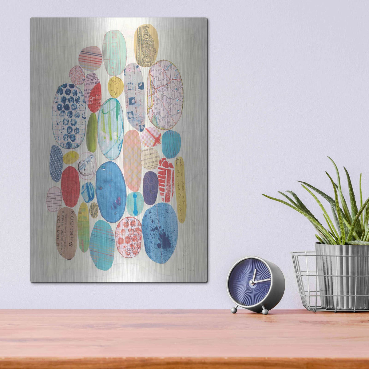 'Geometric Collage I Bright' by Courtney Prahl – Metal Wall Art, 12x16 room view