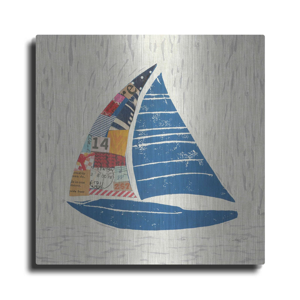 'Nautical Collage IV on Linen' by Courtney Prahl – Metal Wall Art