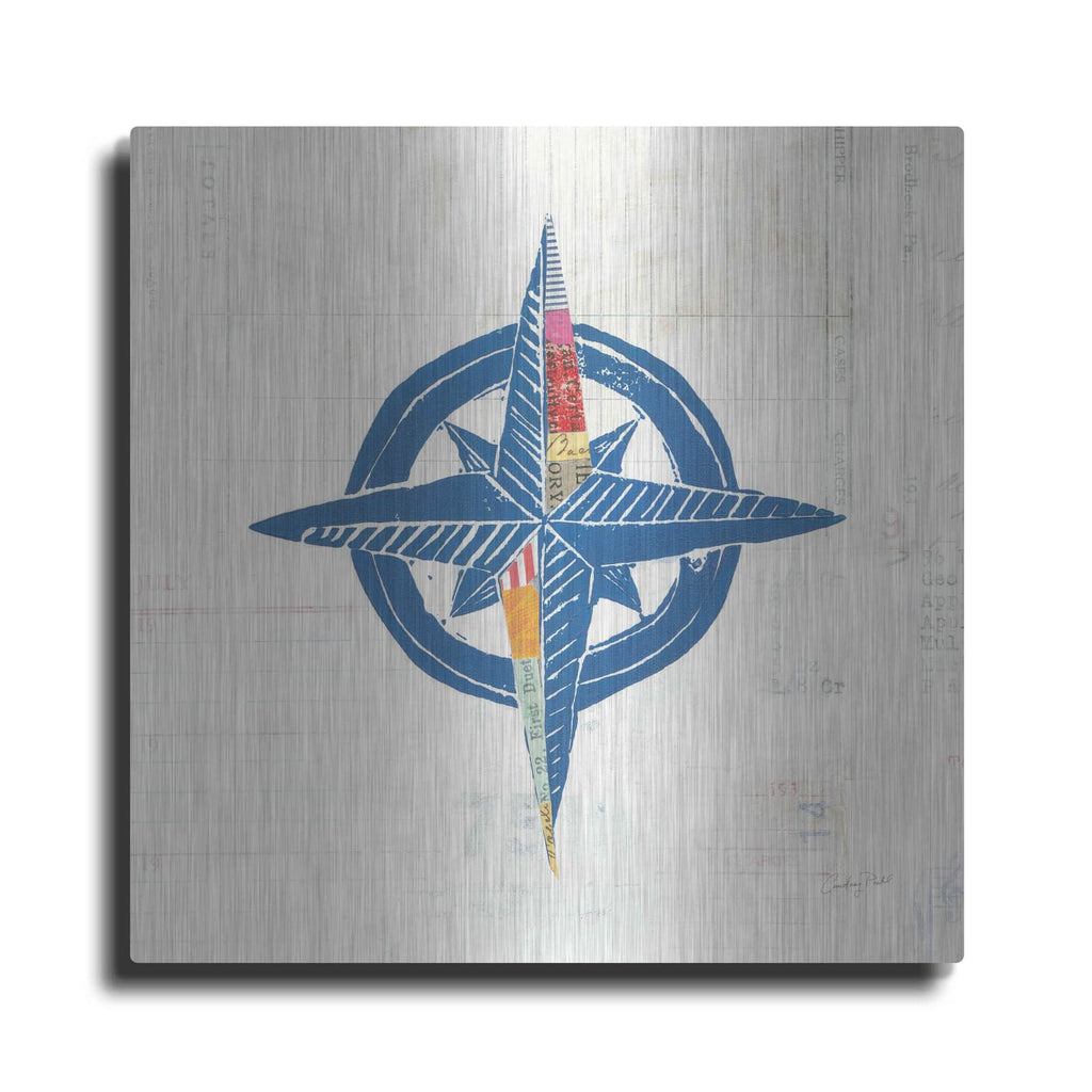 'Nautical Collage I on Newsprint' by Courtney Prahl – Metal Wall Art