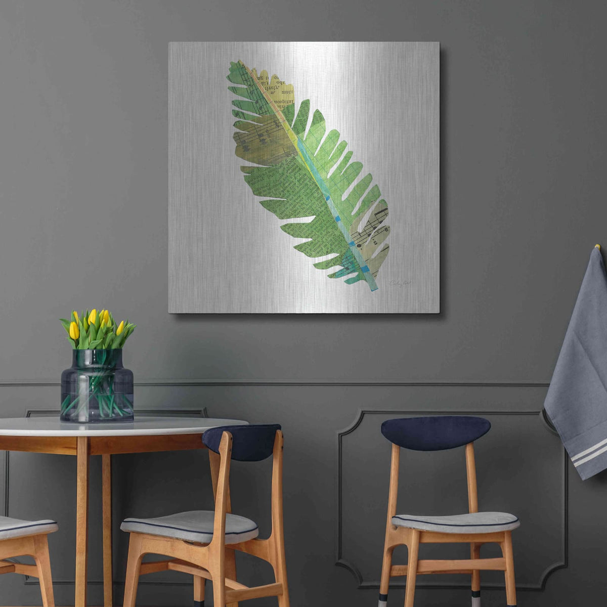'Tropical Fun Palms IV' by Courtney Prahl – Metal Wall Art, 36x36 room view