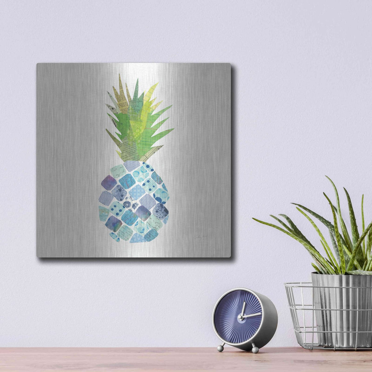 'Tropical Fun Pineapple II' by Courtney Prahl – Metal Wall Art, 12x12 room view