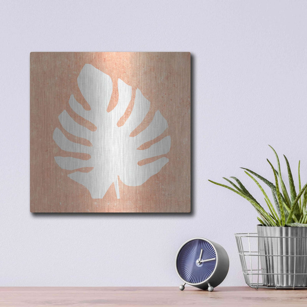 'Tropical Fun Palms Silhouette II' by Courtney Prahl – Metal Wall Art, 12x12 room view