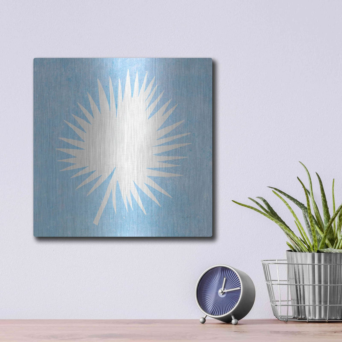 'Tropical Fun Palms Silhouette III' by Courtney Prahl – Metal Wall Art, 12x12 room view
