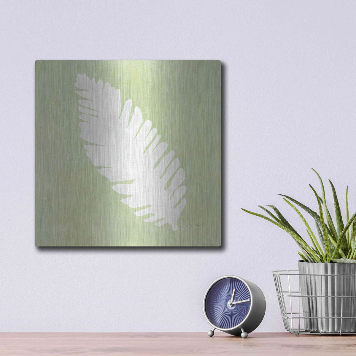 'Tropical Fun Palms Silhouette IV' by Courtney Prahl – Metal Wall Art, 12x12 room view