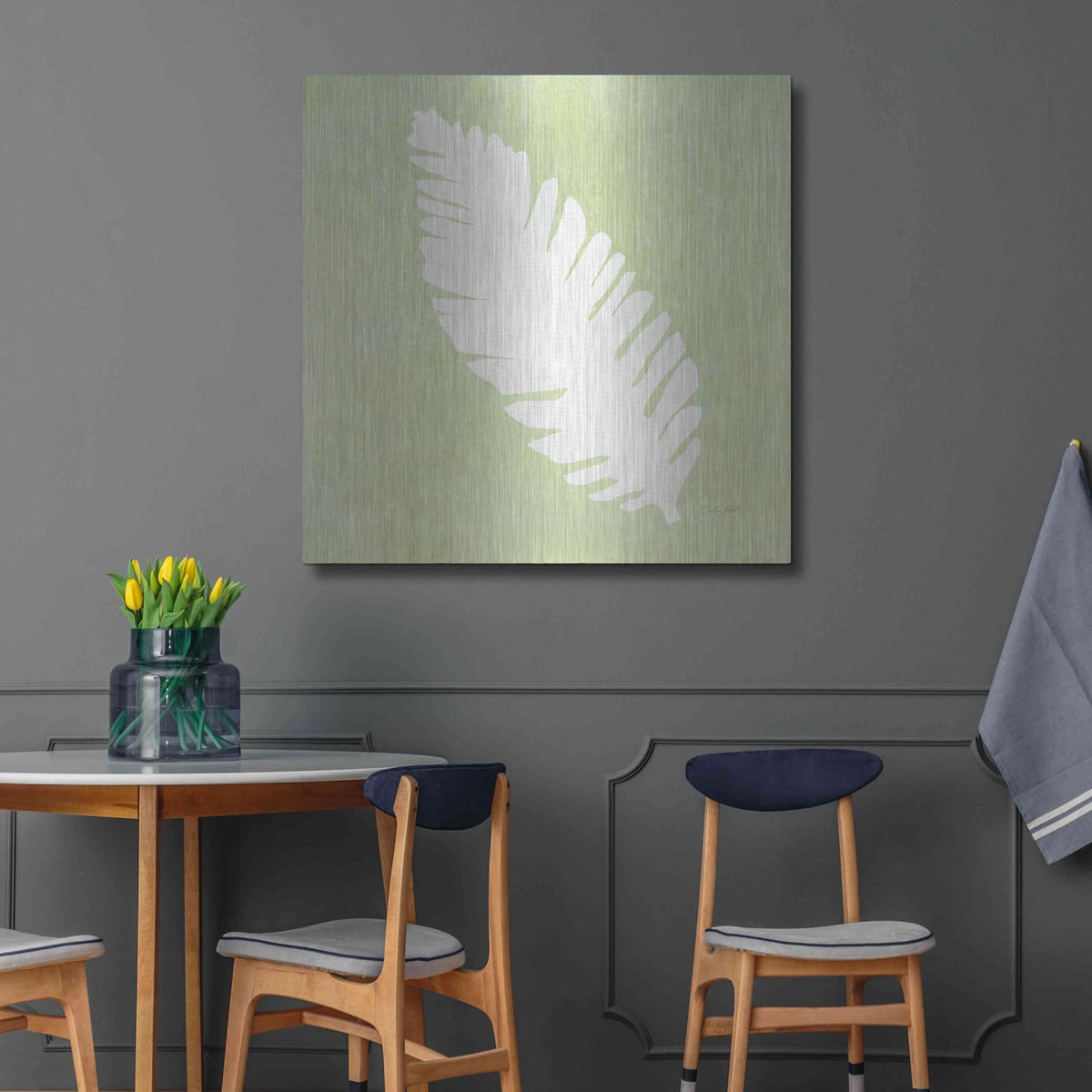 'Tropical Fun Palms Silhouette IV' by Courtney Prahl – Metal Wall Art, 36x36 room view