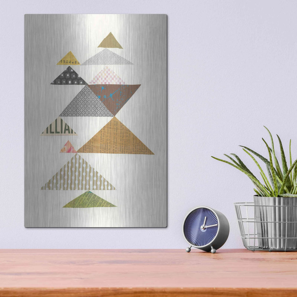 'Modern Abstract Triangles II' by Courtney Prahl – Metal Wall Art, 12x16 room view
