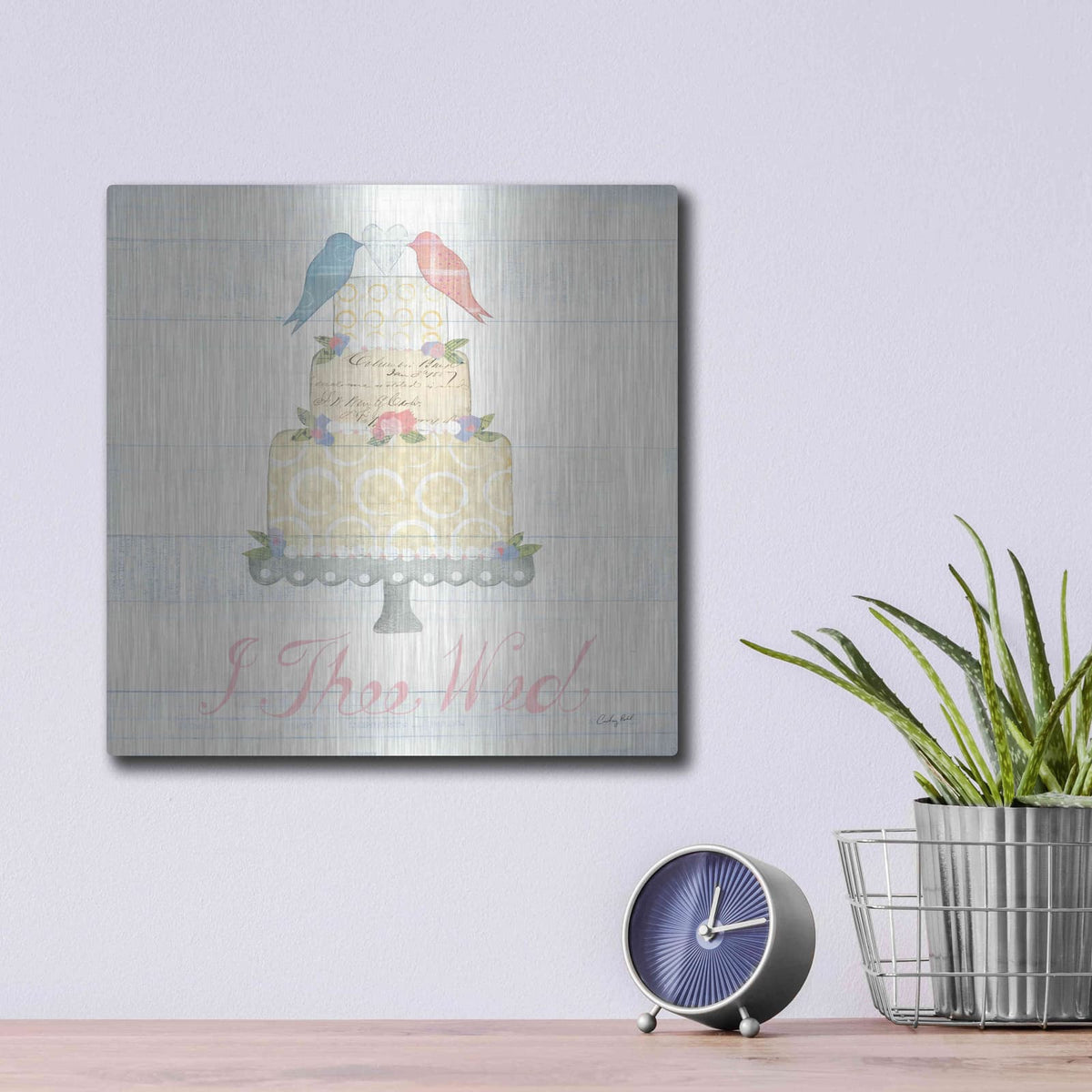 'Lovebirds I' by Courtney Prahl – Metal Wall Art, 12x12 room view