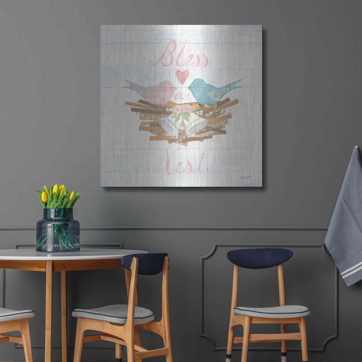 'Lovebirds III' by Courtney Prahl – Metal Wall Art, 36x36 room view
