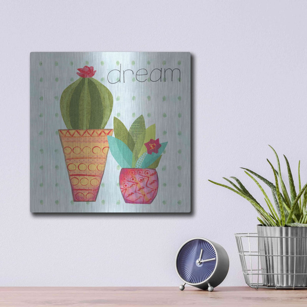 'Southwest Cactus IV' by Courtney Prahl – Metal Wall Art, 12x12 room view