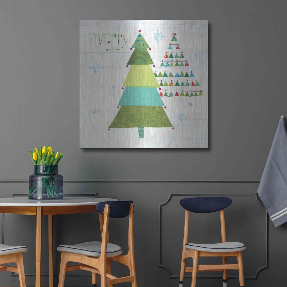 'Christmas Patchwork I' by Courtney Prahl – Metal Wall Art, 36x36 room view