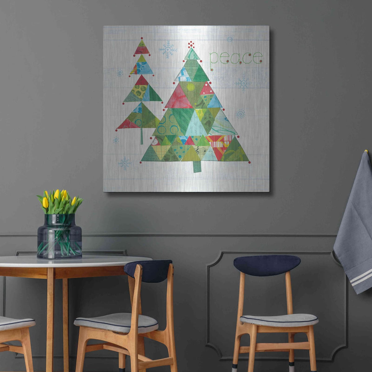 'Christmas Patchwork IV' by Courtney Prahl – Metal Wall Art, 36x36 room view