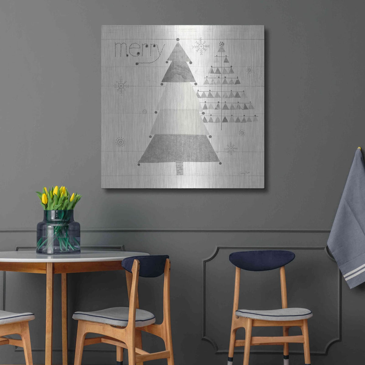 'Christmas Patchwork I Neutral' by Courtney Prahl – Metal Wall Art, 36x36 room view