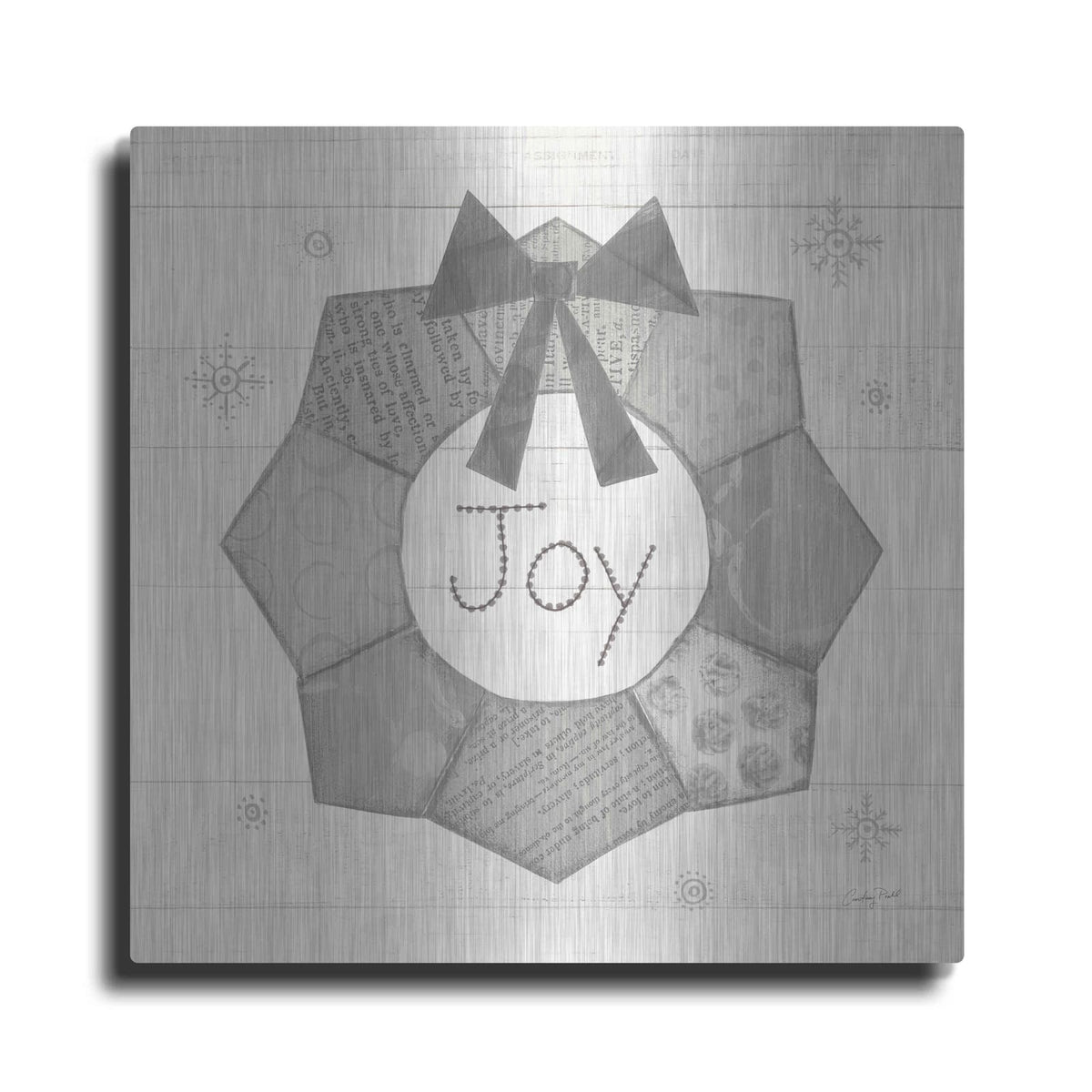 'Christmas Patchwork II Neutral' by Courtney Prahl – Metal Wall Art