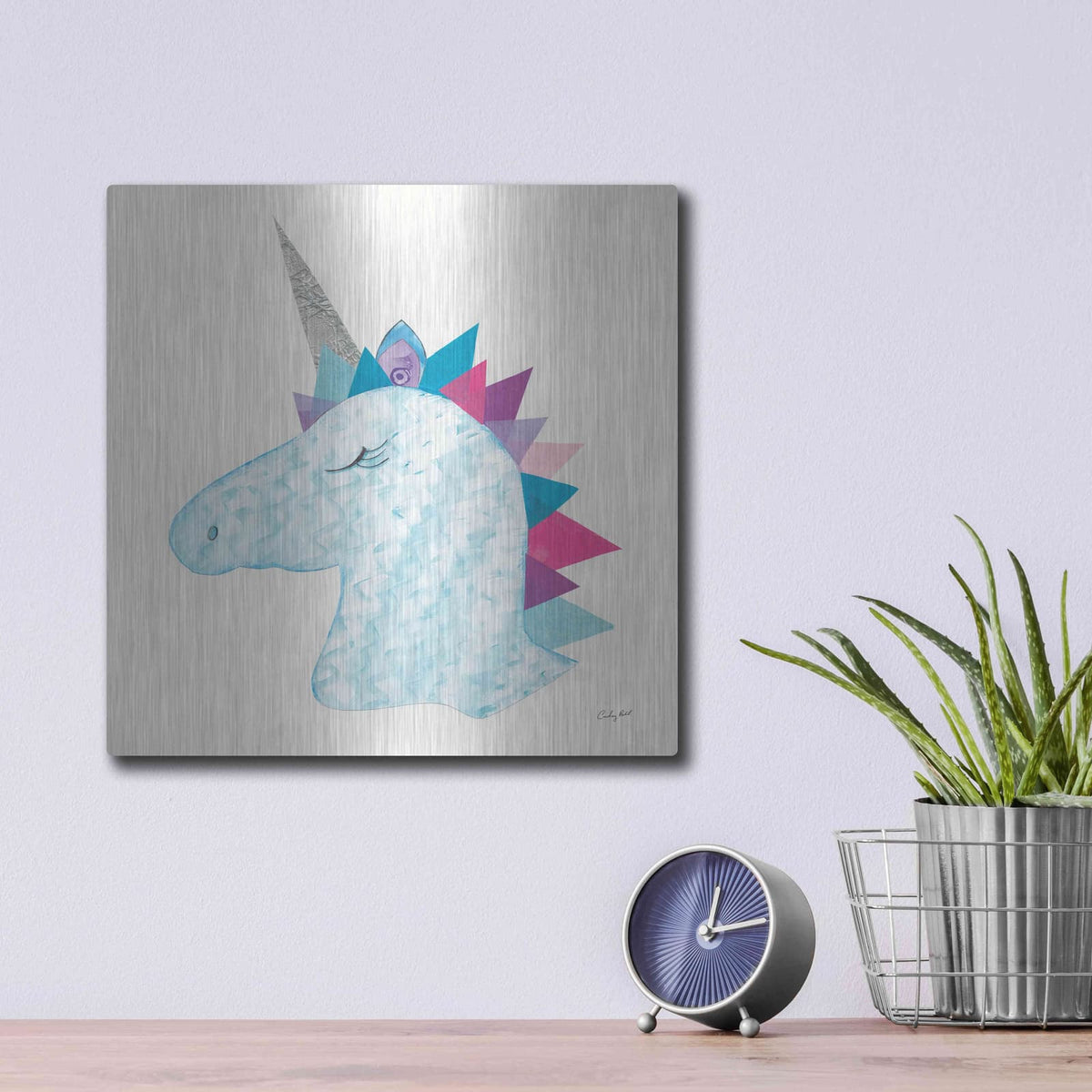 'Unicorn Power II' by Courtney Prahl – Metal Wall Art, 12x12 room view