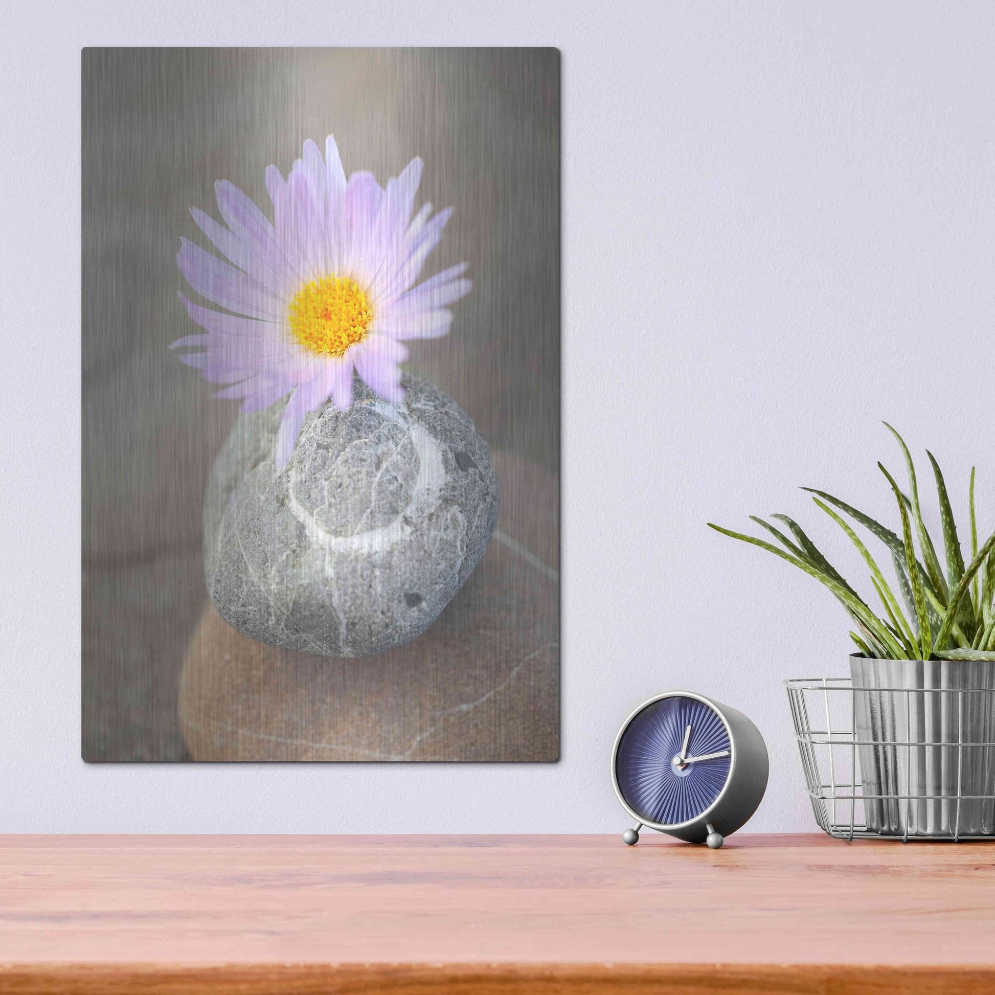 Luxe Metal Art 'Zen Flower Meditation' by Elena Ray, Metal Wall Art,12x16