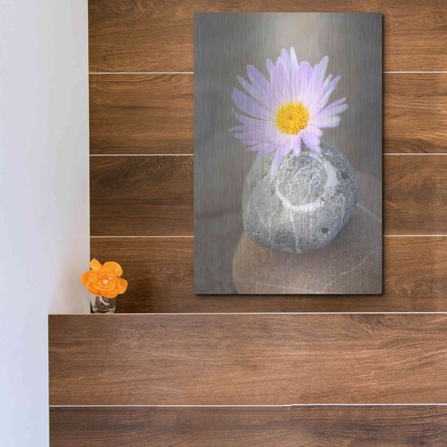 Luxe Metal Art 'Zen Flower Meditation' by Elena Ray, Metal Wall Art,12x16