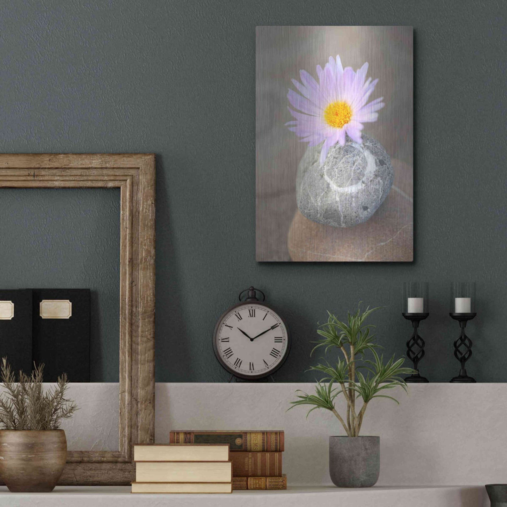 Luxe Metal Art 'Zen Flower Meditation' by Elena Ray, Metal Wall Art,12x16