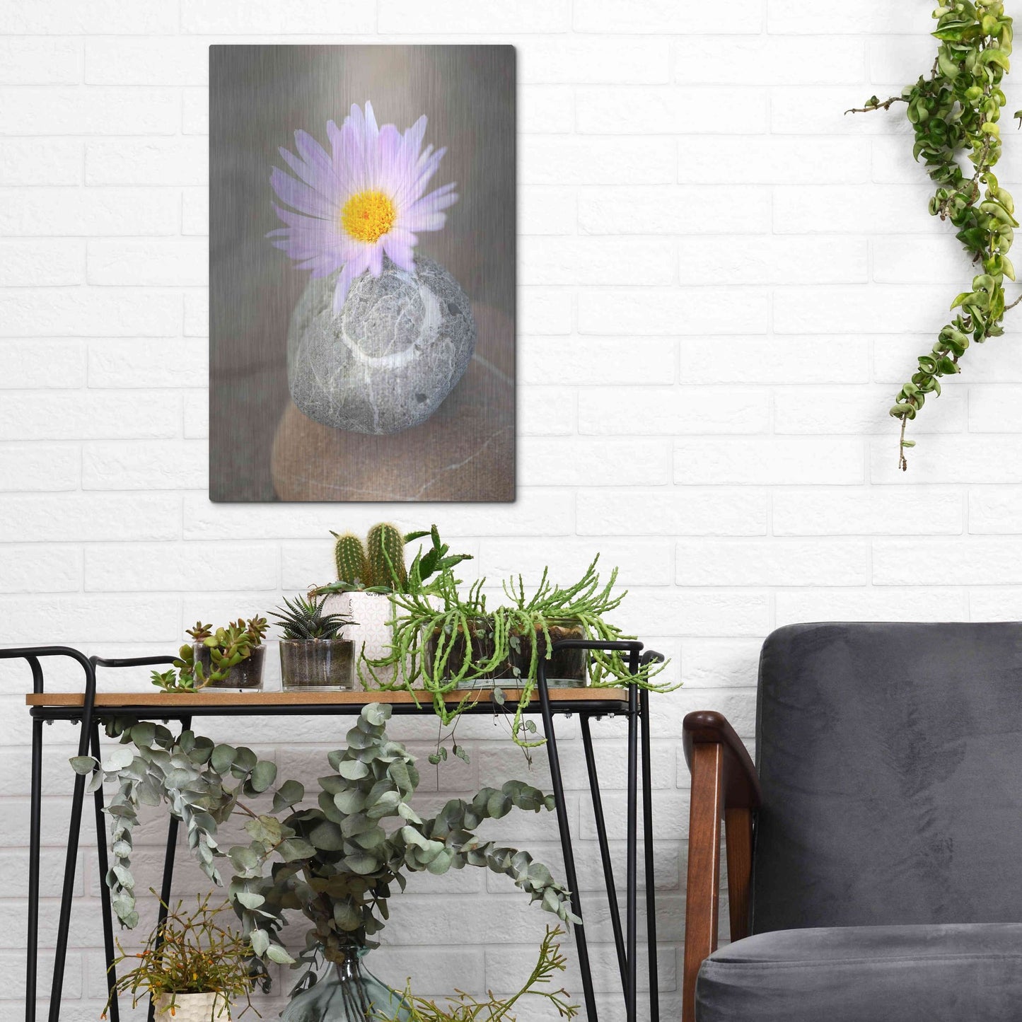 Luxe Metal Art 'Zen Flower Meditation' by Elena Ray, Metal Wall Art,12x16