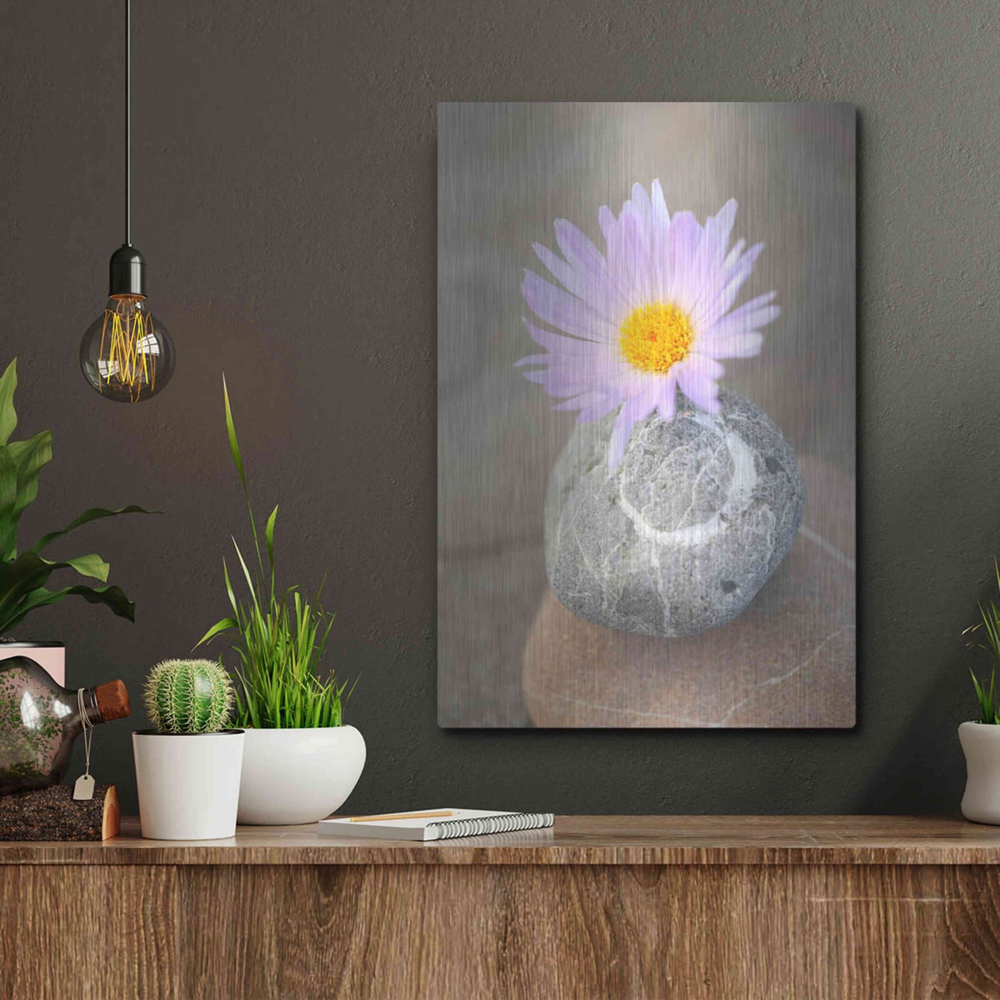 Luxe Metal Art 'Zen Flower Meditation' by Elena Ray, Metal Wall Art,12x16