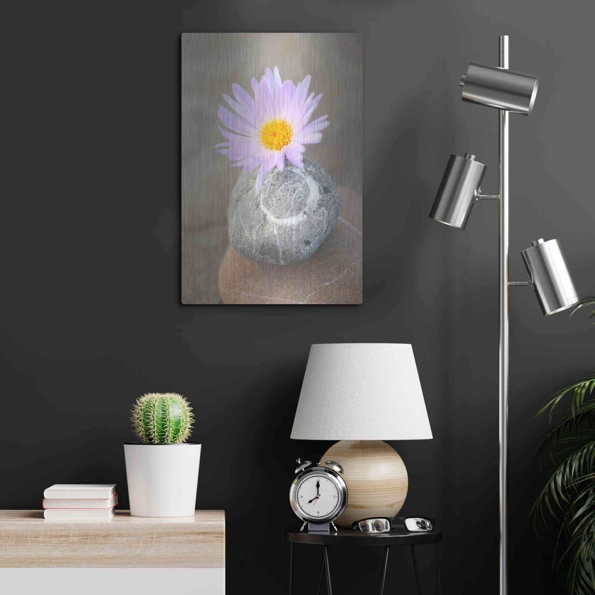 Luxe Metal Art 'Zen Flower Meditation' by Elena Ray, Metal Wall Art,16x24