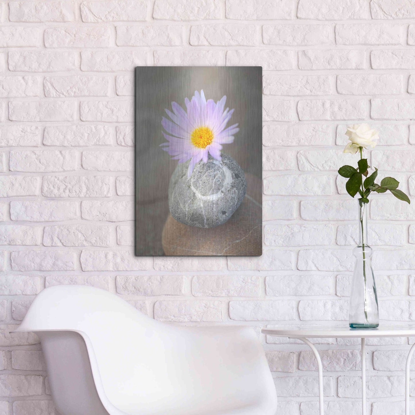 Luxe Metal Art 'Zen Flower Meditation' by Elena Ray, Metal Wall Art,16x24