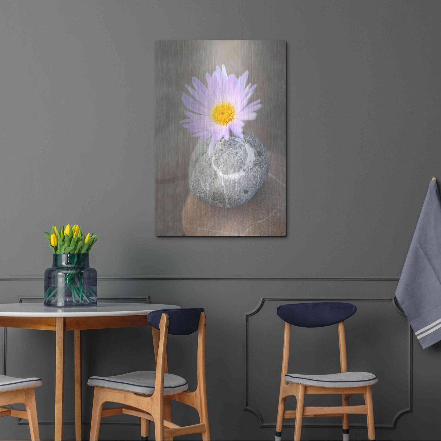 Luxe Metal Art 'Zen Flower Meditation' by Elena Ray, Metal Wall Art,24x36