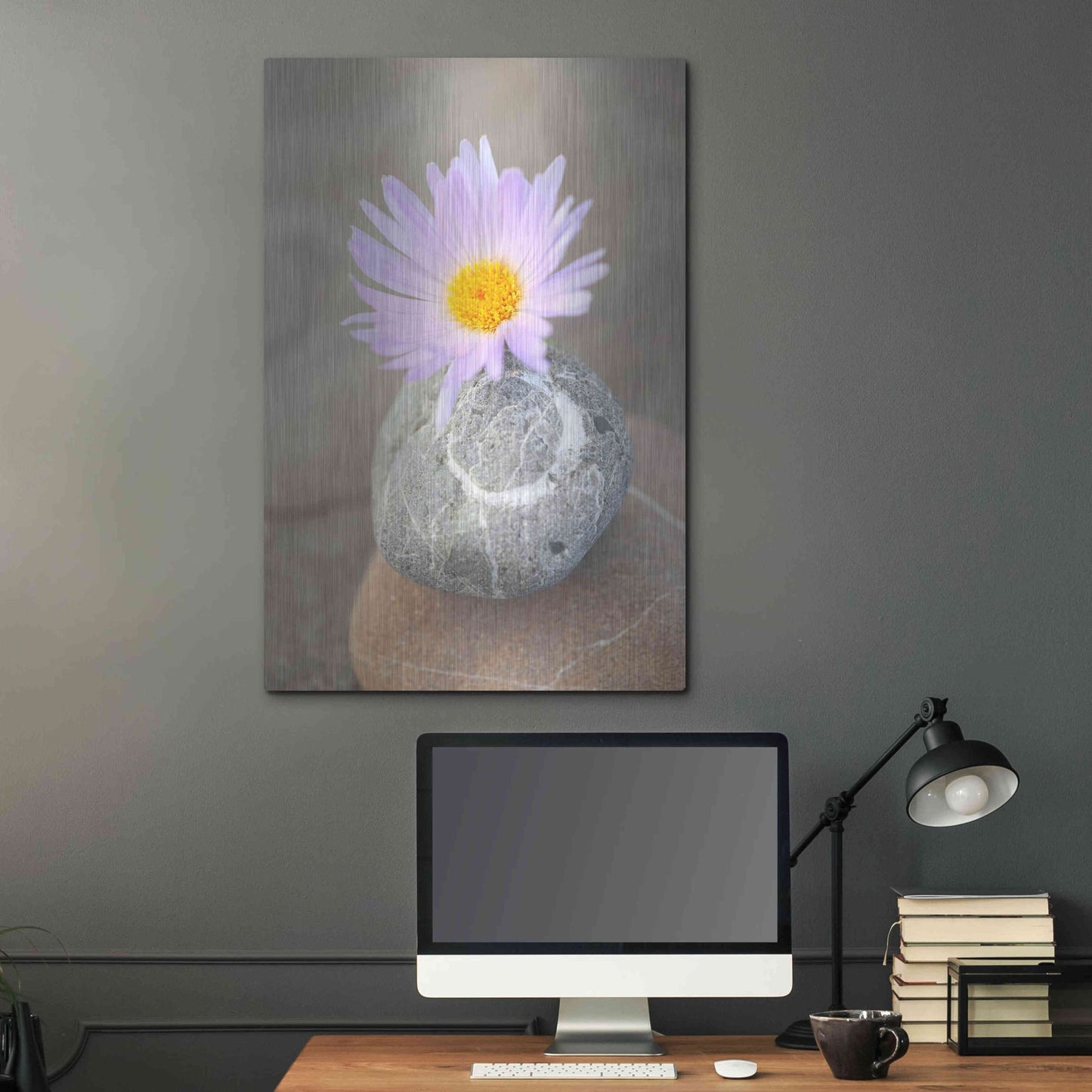 Luxe Metal Art 'Zen Flower Meditation' by Elena Ray, Metal Wall Art,24x36