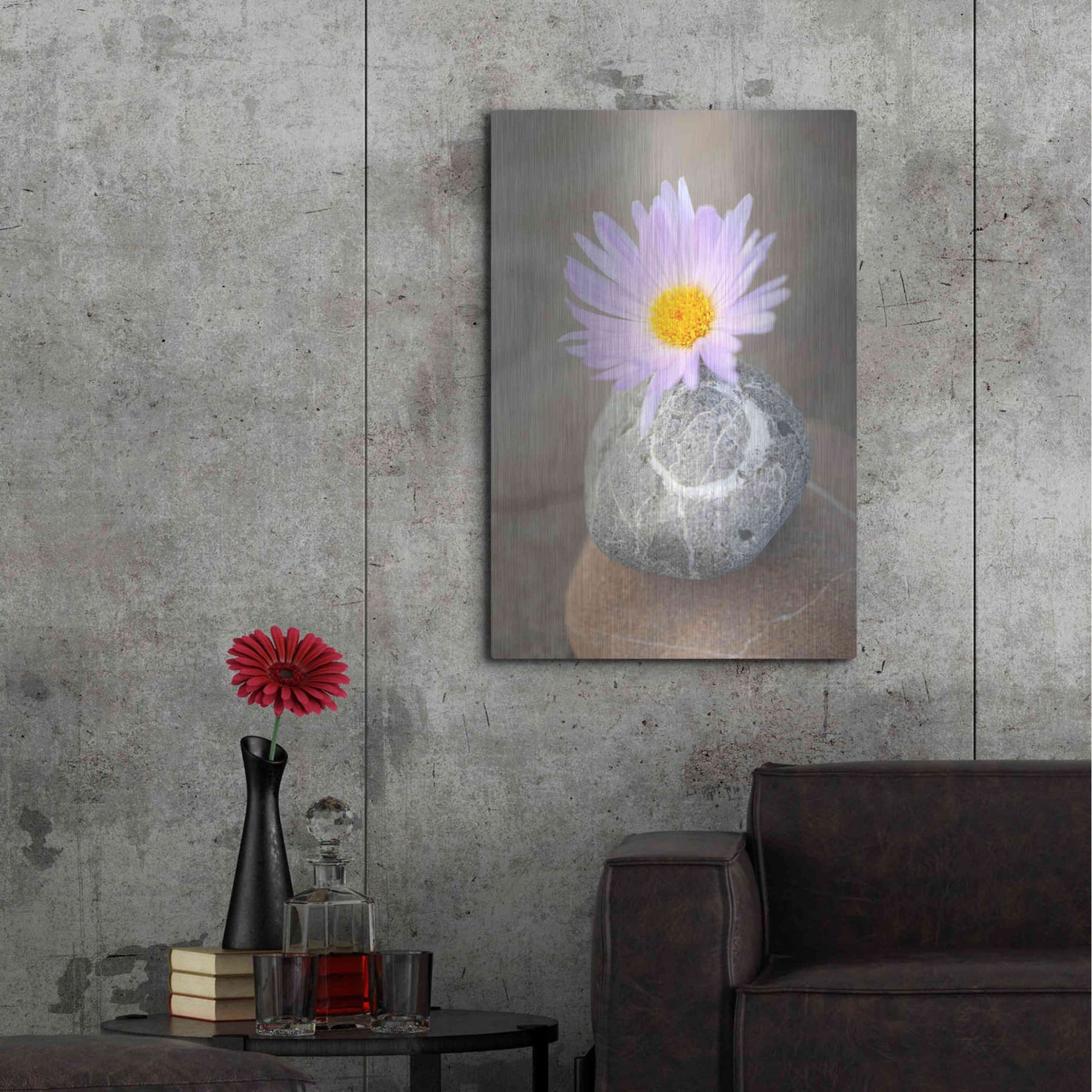 Luxe Metal Art 'Zen Flower Meditation' by Elena Ray, Metal Wall Art,24x36