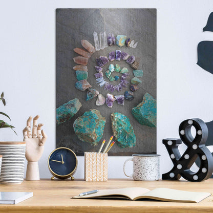 Luxe Metal Art 'Reiki Energy Crystal Spiral' by Elena Ray, Metal Wall Art,12x16