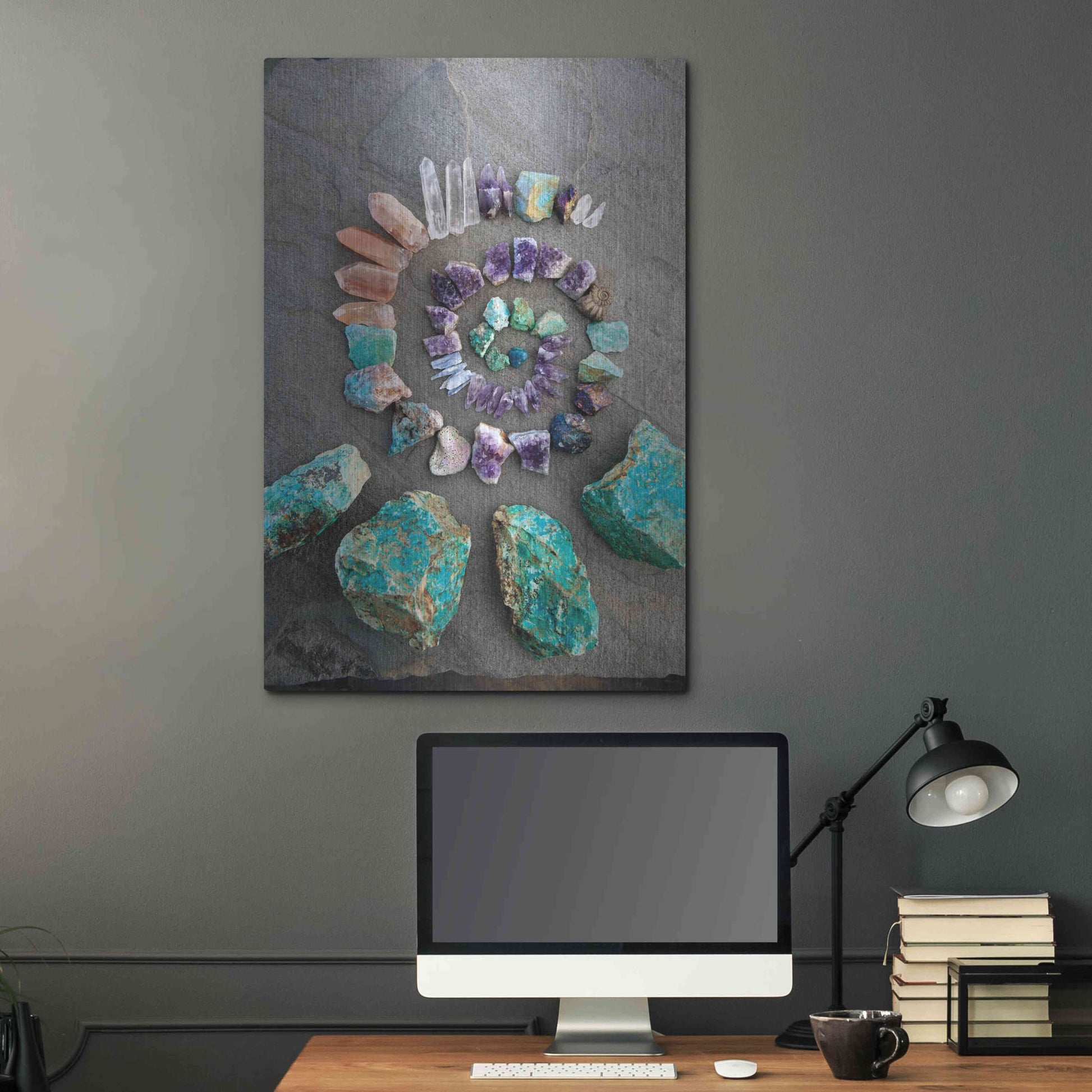 Luxe Metal Art 'Reiki Energy Crystal Spiral' by Elena Ray, Metal Wall Art,24x36