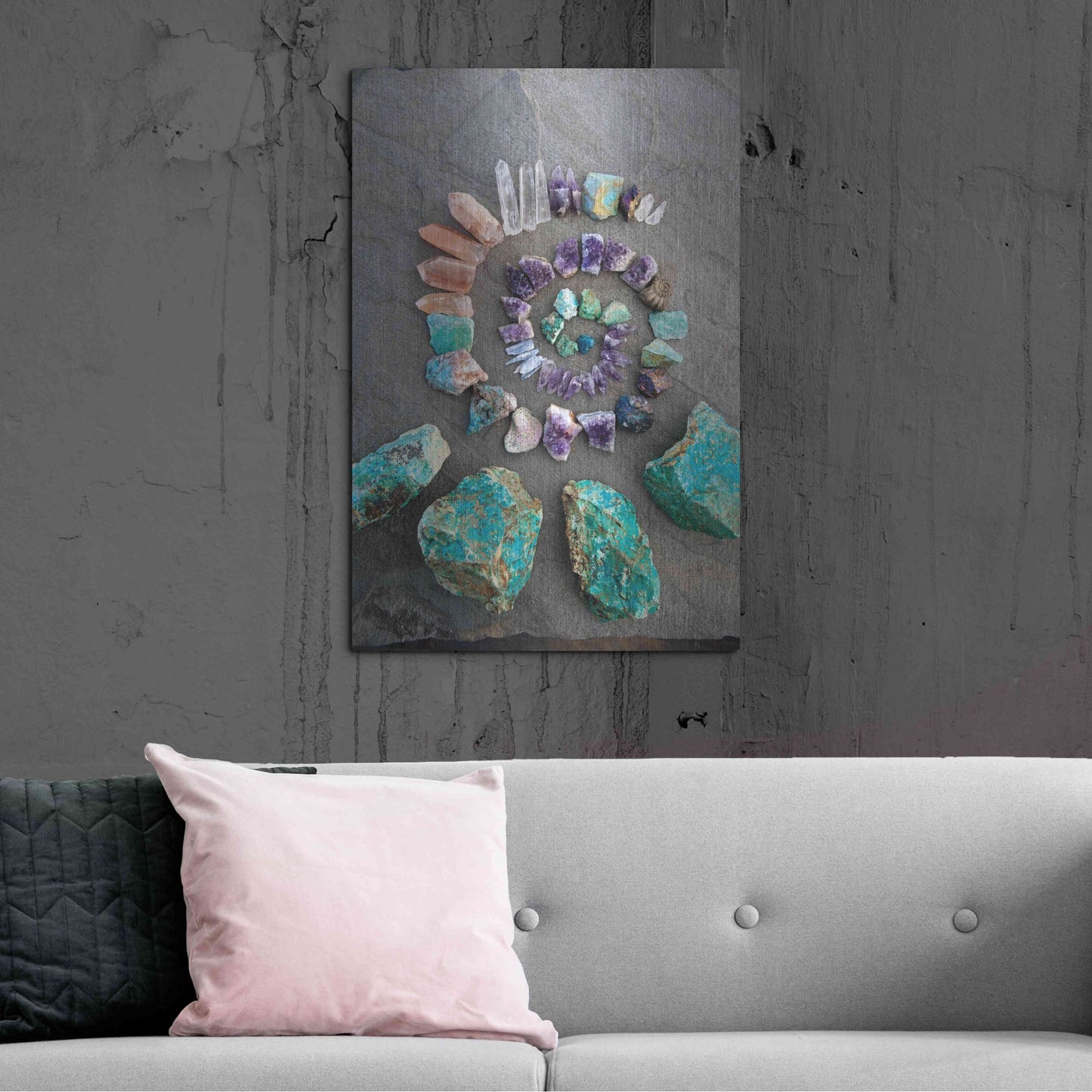 Luxe Metal Art 'Reiki Energy Crystal Spiral' by Elena Ray, Metal Wall Art,24x36