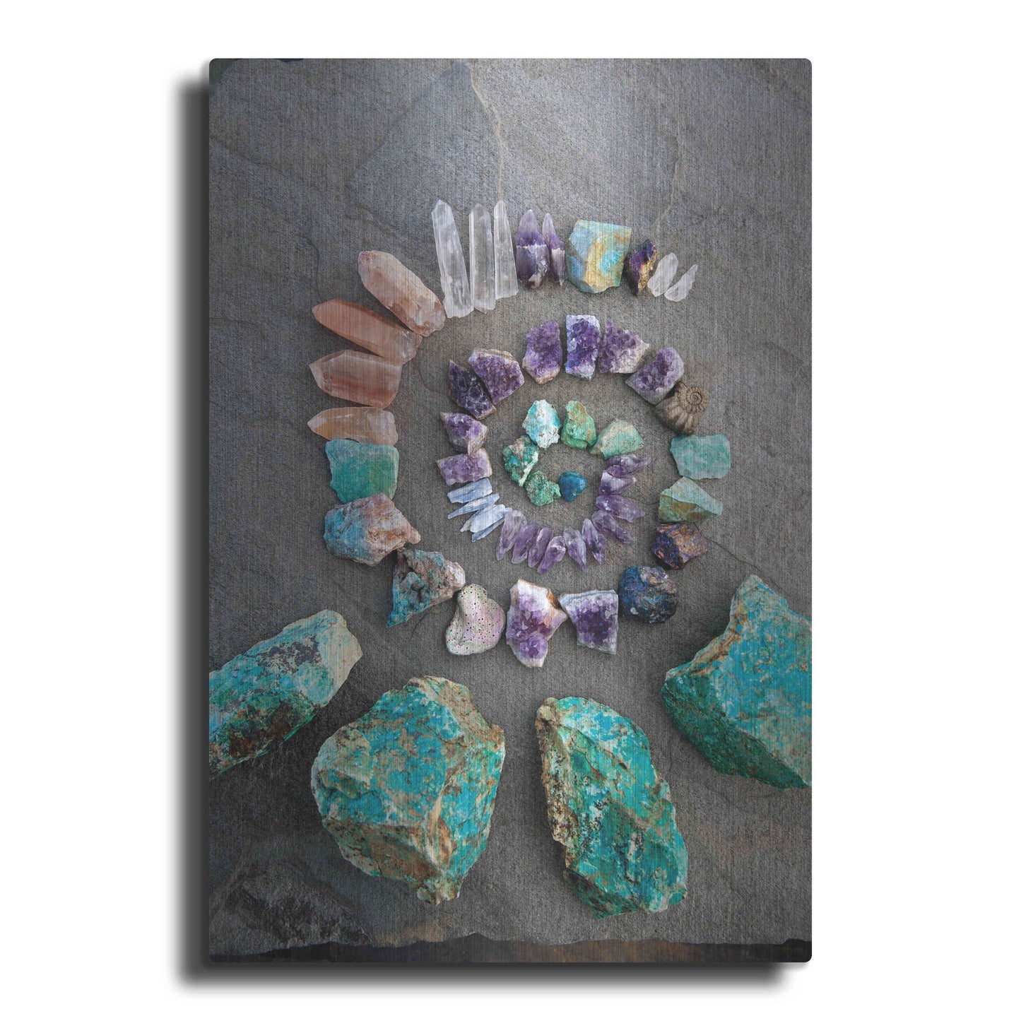 Luxe Metal Art 'Reiki Energy Crystal Spiral' by Elena Ray, Metal Wall Art