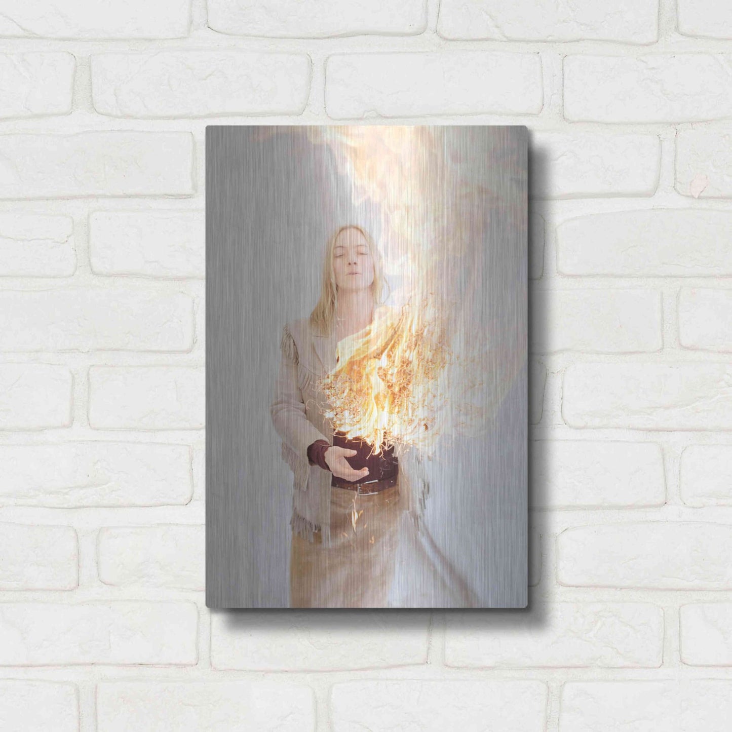 Luxe Metal Art 'The Presence of Fire' by Elena Ray, Metal Wall Art,12x16