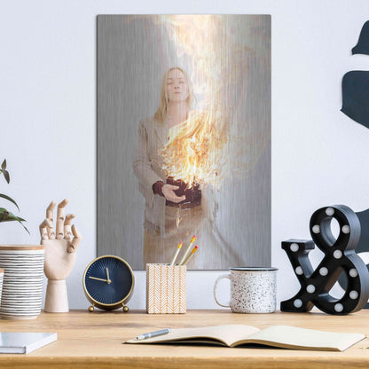 Luxe Metal Art 'The Presence of Fire' by Elena Ray, Metal Wall Art,12x16