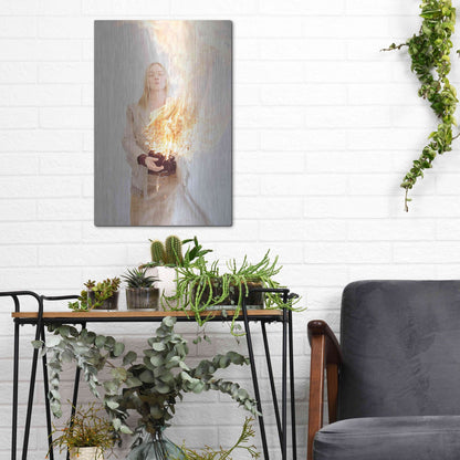Luxe Metal Art 'The Presence of Fire' by Elena Ray, Metal Wall Art,12x16