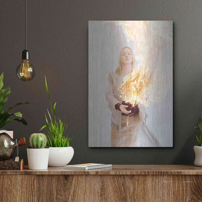 Luxe Metal Art 'The Presence of Fire' by Elena Ray, Metal Wall Art,12x16