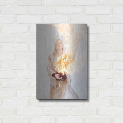 Luxe Metal Art 'The Presence of Fire' by Elena Ray, Metal Wall Art,16x24