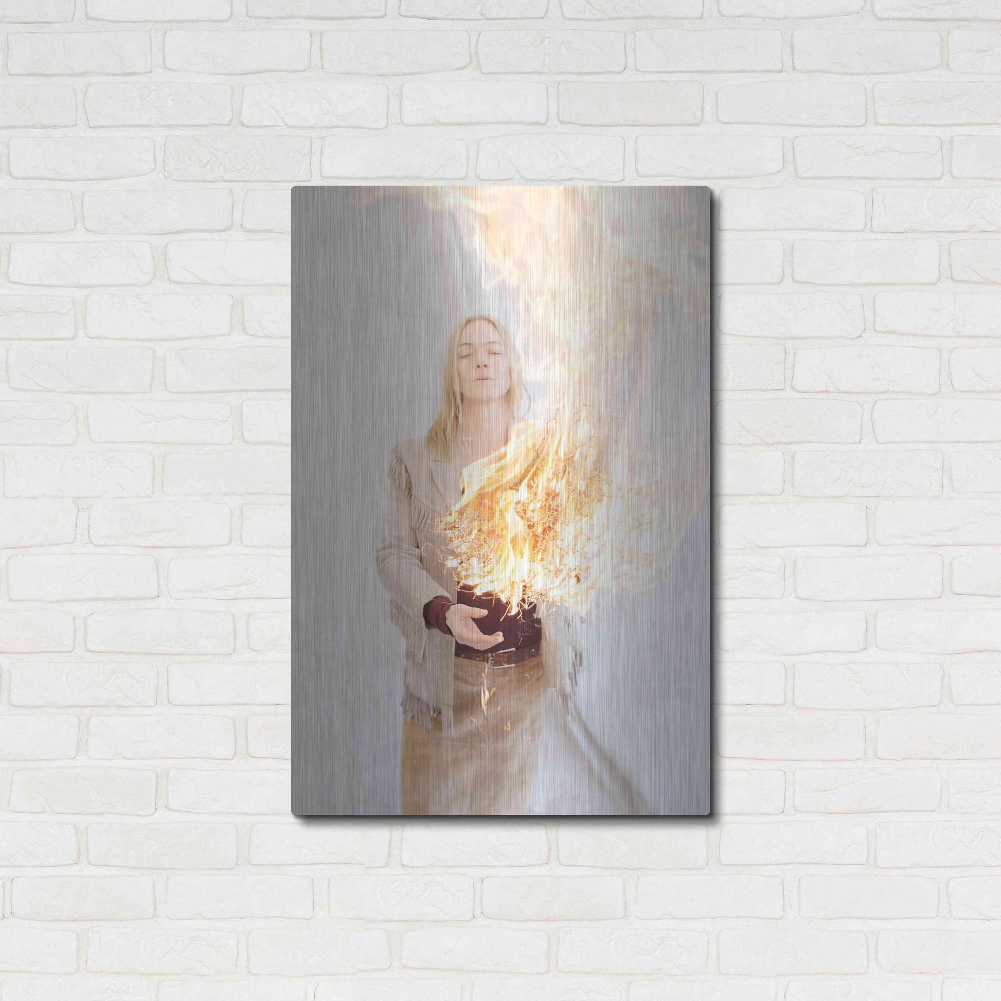 Luxe Metal Art 'The Presence of Fire' by Elena Ray, Metal Wall Art,24x36