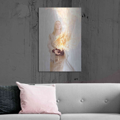 Luxe Metal Art 'The Presence of Fire' by Elena Ray, Metal Wall Art,24x36