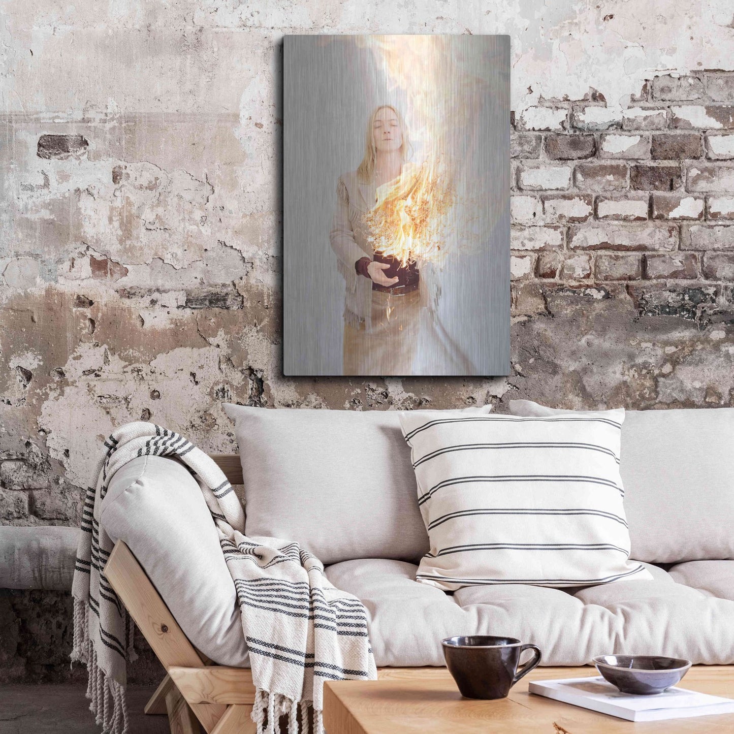 Luxe Metal Art 'The Presence of Fire' by Elena Ray, Metal Wall Art,24x36
