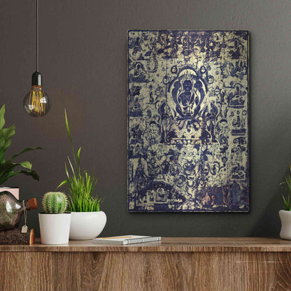 Luxe Metal Art 'Buddha Grunge Mandala Remix' by Elena Ray, Metal Wall Art,12x16