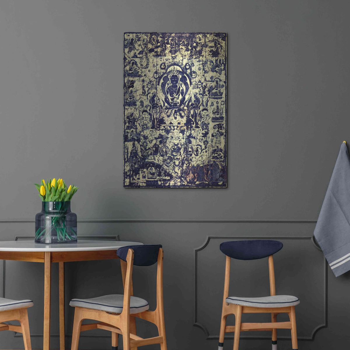 'Buddha Grunge Mandala Remix' by Elena Ray – Metal Wall Art, 24x36 room view