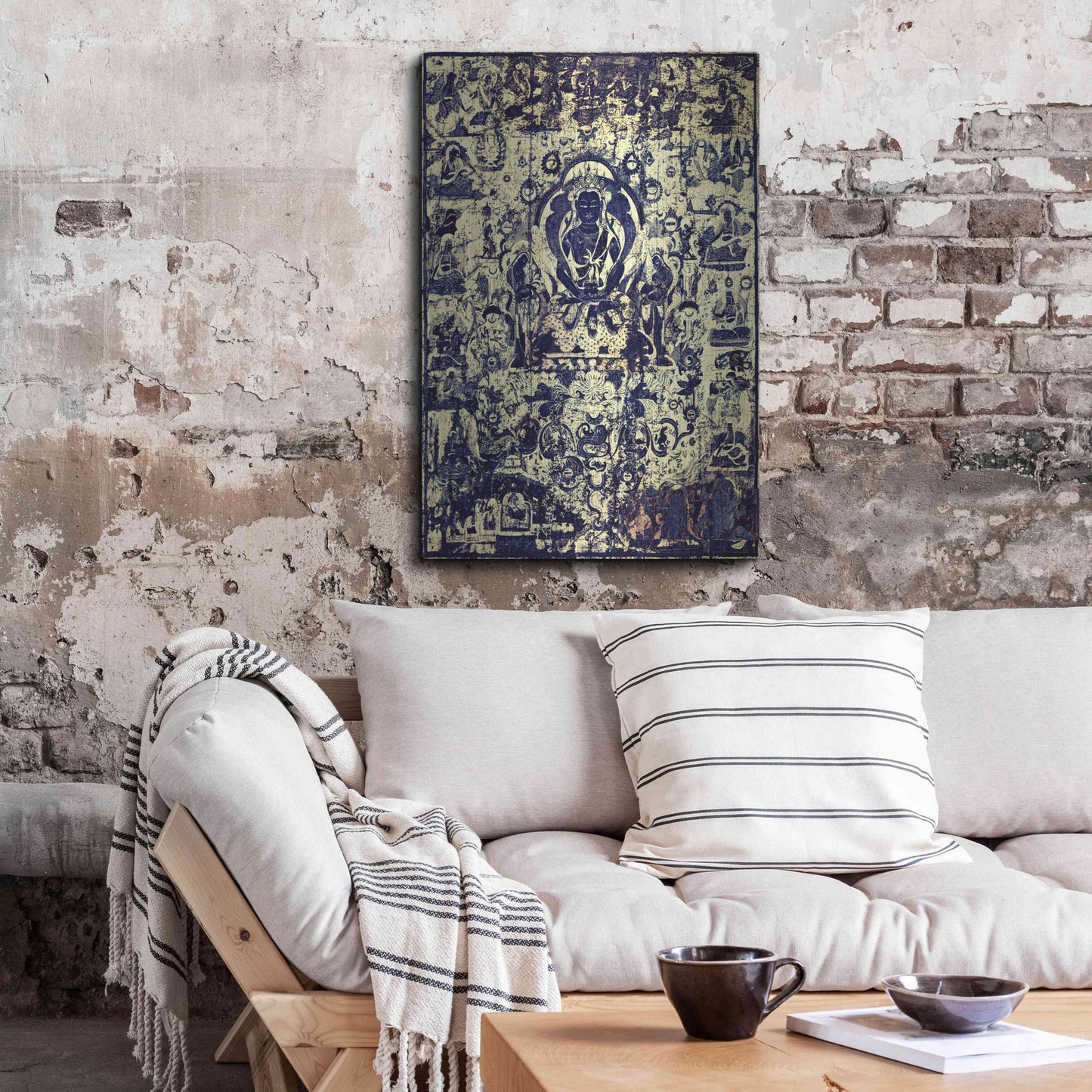 Luxe Metal Art 'Buddha Grunge Mandala Remix' by Elena Ray, Metal Wall Art,24x36