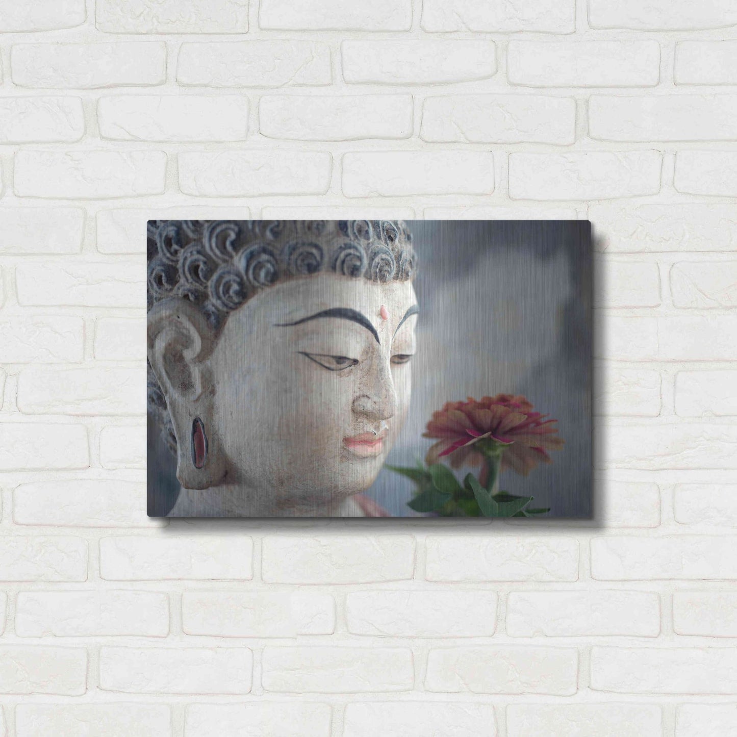 Luxe Metal Art 'Buddha Flower' by Elena Ray, Metal Wall Art,24x16