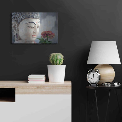 Luxe Metal Art 'Buddha Flower' by Elena Ray, Metal Wall Art,24x16