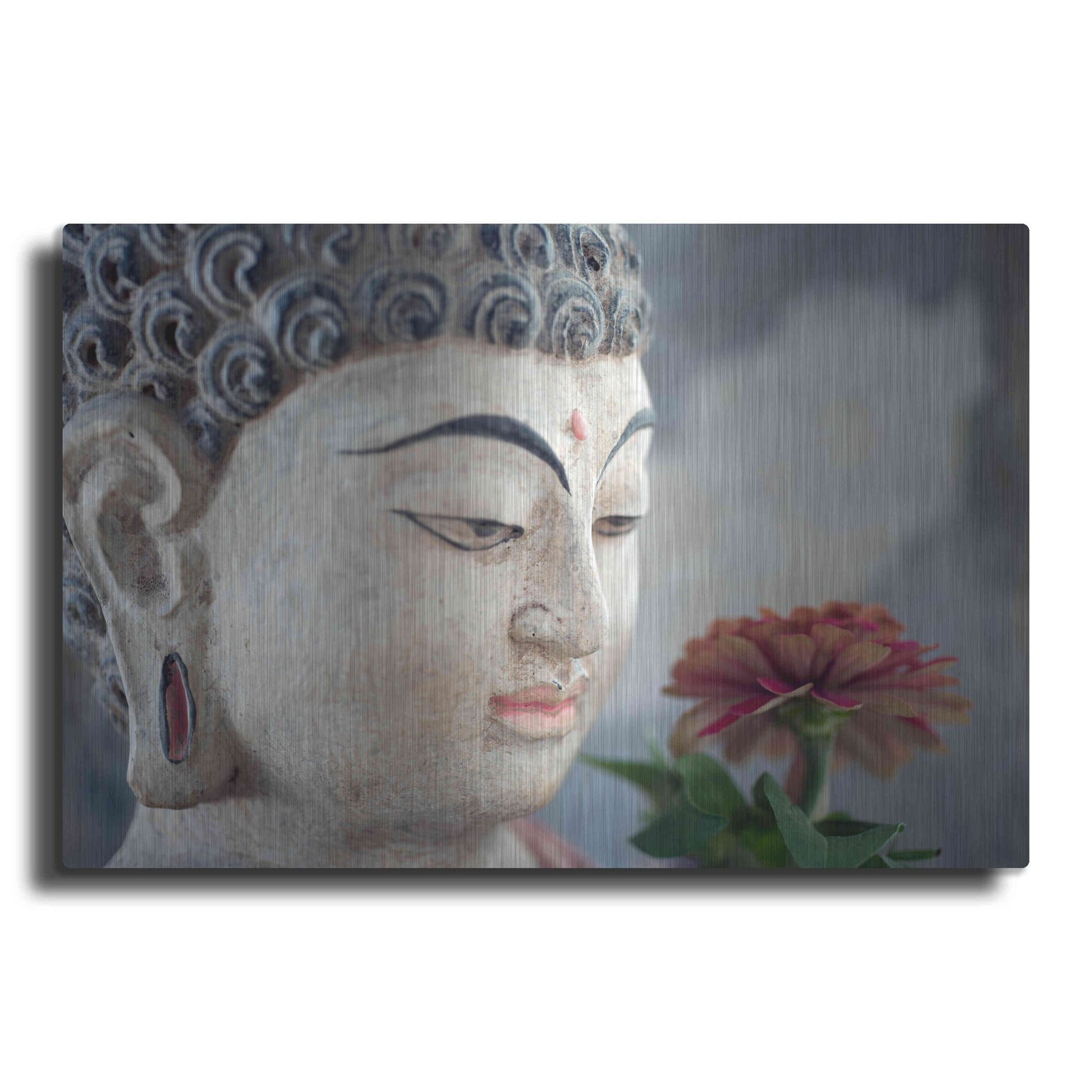 Luxe Metal Art 'Buddha Flower' by Elena Ray, Metal Wall Art