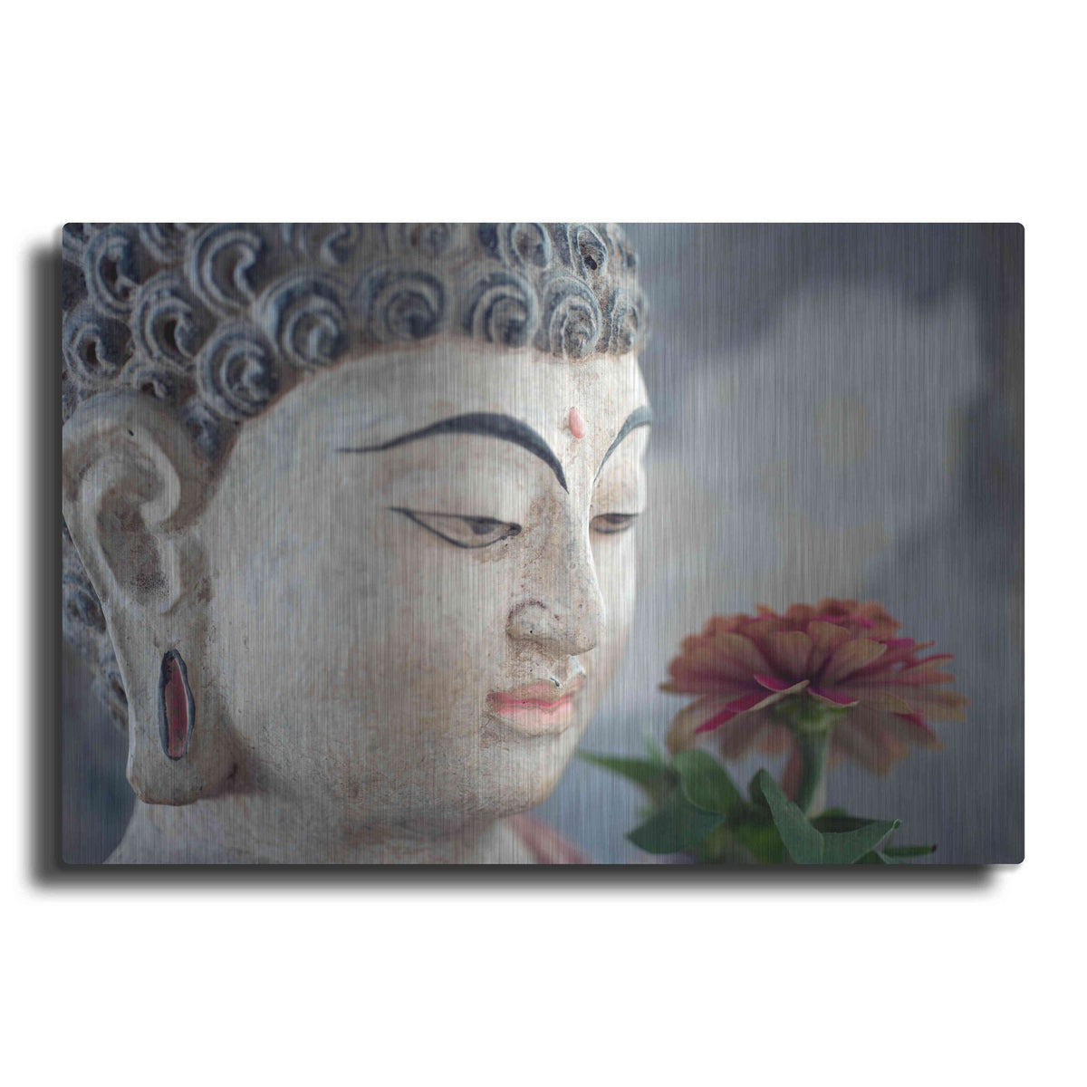 Luxe Metal Art 'Buddha Flower' by Elena Ray, Metal Wall Art