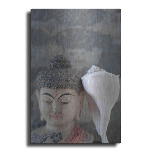 Luxe Metal Art 'Om Seashell Buddha' by Elena Ray, Metal Wall Art